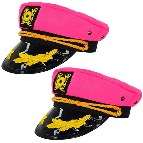 여성용 캡틴 모자 신부 캡틴 모자 보트 제독 모자 스냅백 해상 처녀 파티 모자 2팩