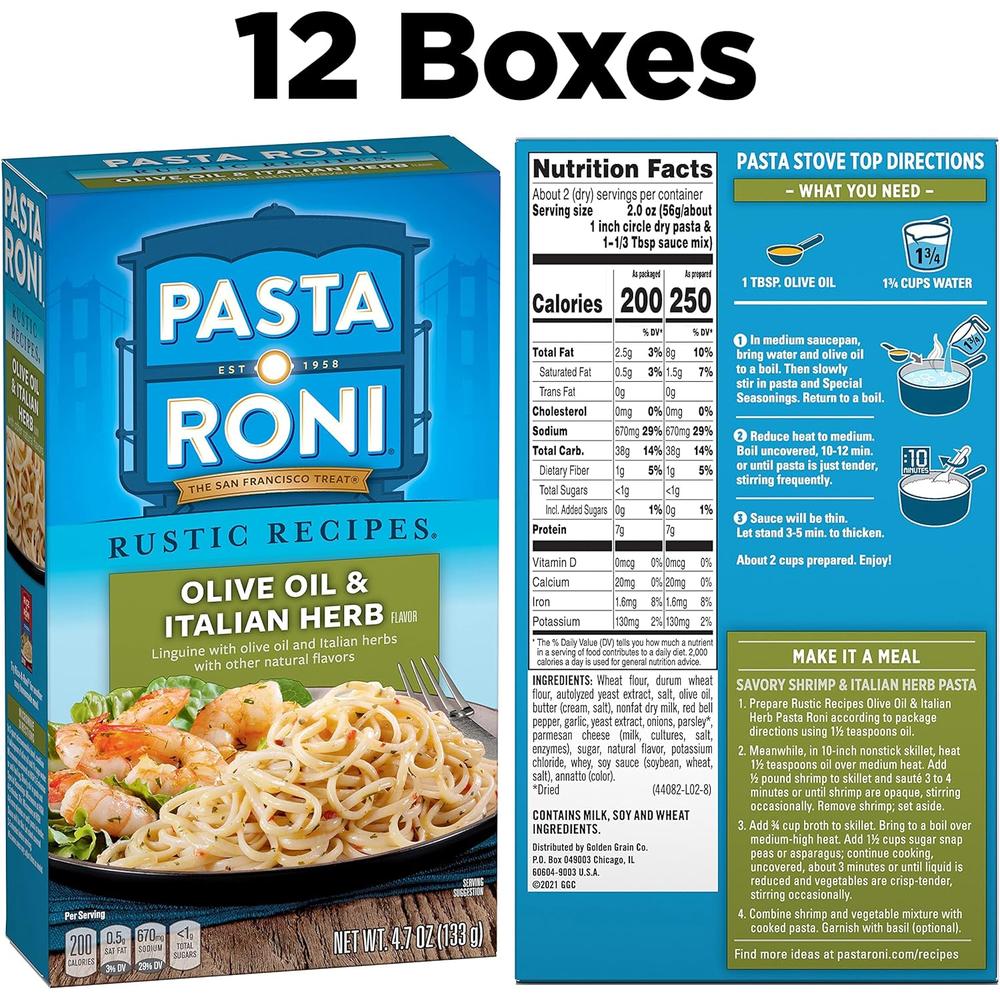 Pasta Roni 파스타 로니 올리브 오일 앤 이탈리안 허브 링귀네 133g 12개