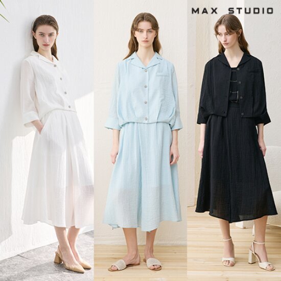 막스스튜디오 썸머 크리즈 셋업 2PCS 재킷 팬츠