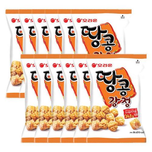 오리온 오리온 오리온 땅콩강정 80g X12개