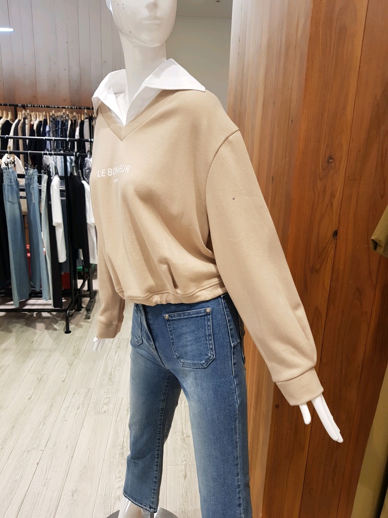 지컷 지컷 카라 레이어드 프린트 맨투맨 7254340109