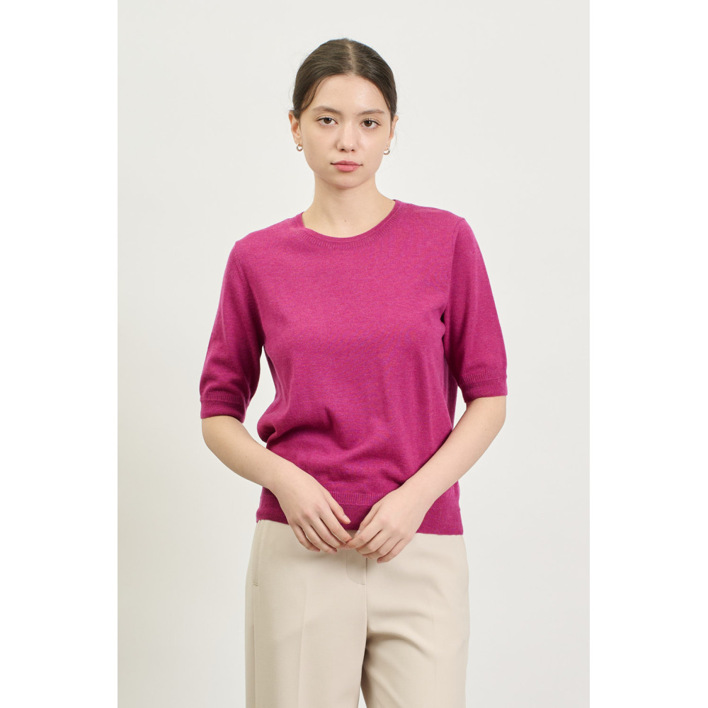 BCBG 비씨비지 프리미엄 라운드넥 울 반팔니트 B5S2K310