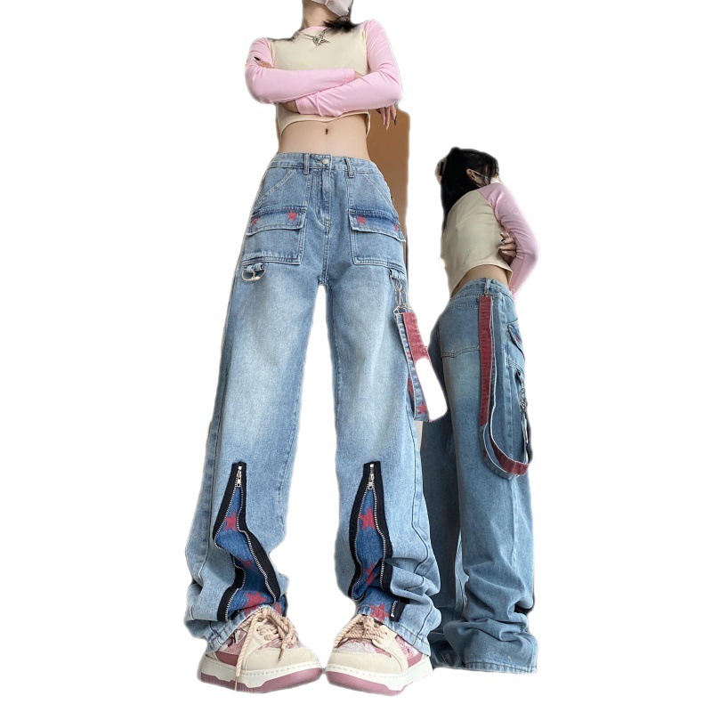 와와맘 WAWAMOM 키작녀청바지 여자통바지 나팔 빈티지청바지 M 50kg FJZ12