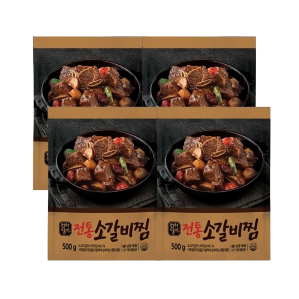 천하일미 천하일미 홍석천 이원일 전통 소갈비찜 500g 4팩 찜갈비 4개
