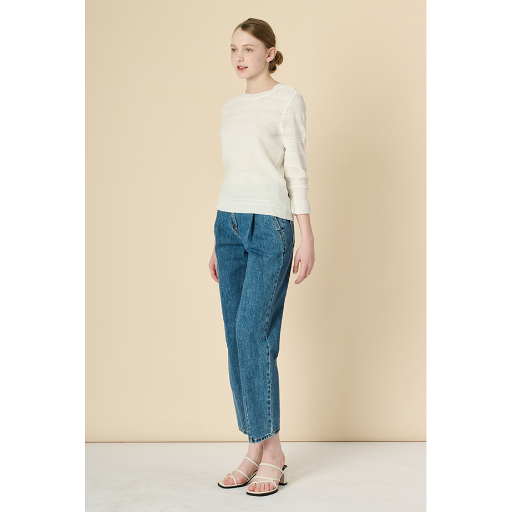 BCBG 비씨비지 BCBG 러플 소매 스카시 니트 탑 B3M3K403 433479