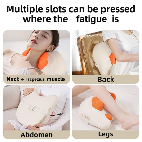 JAIYORL Trapezius 전기 마사지 베개 무선 자동차 홈 온열 찜질기 허리 목 다리 목 지압 반죽