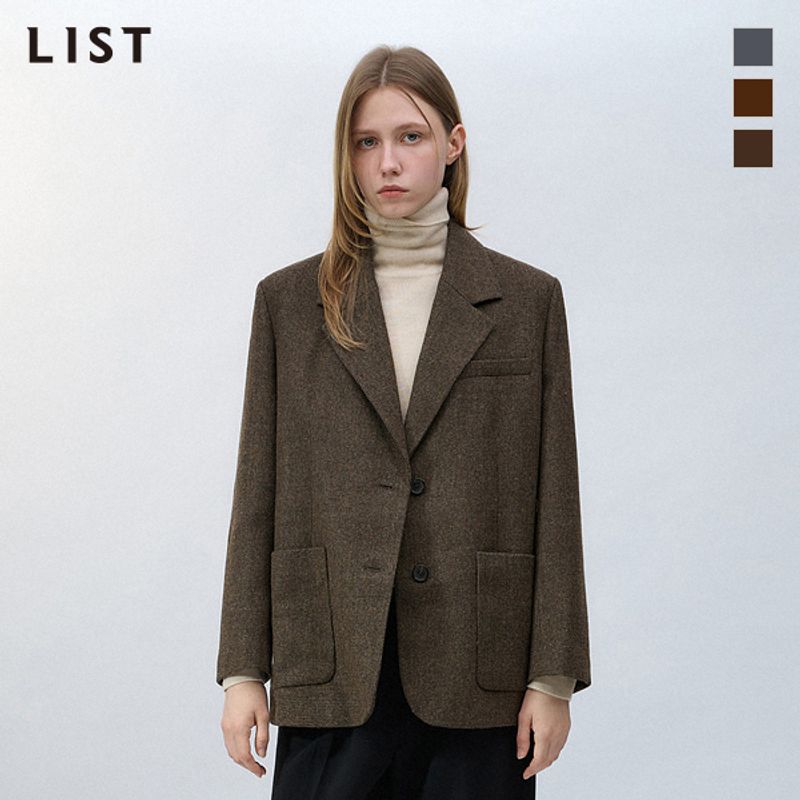 리스트 리스트 LIST 울 혼방 체크 자켓 사이즈 66 참조 TWWJKO80030 66