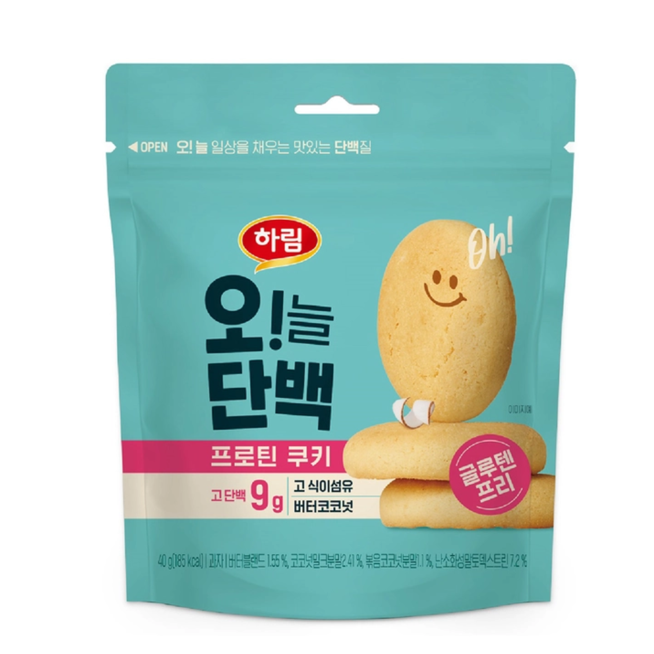 하림 오 늘 단백 프로틴 쿠키 버터 코코넛 40g x10 10개