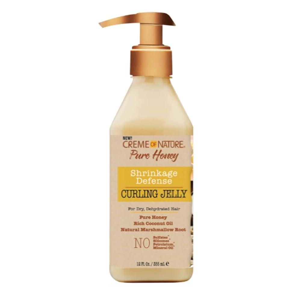 Creme of Nature 컬링 젤리 순수 꿀 코코넛 오일 시어 버터 포뮬라 수축 방지 326g 11 5온스