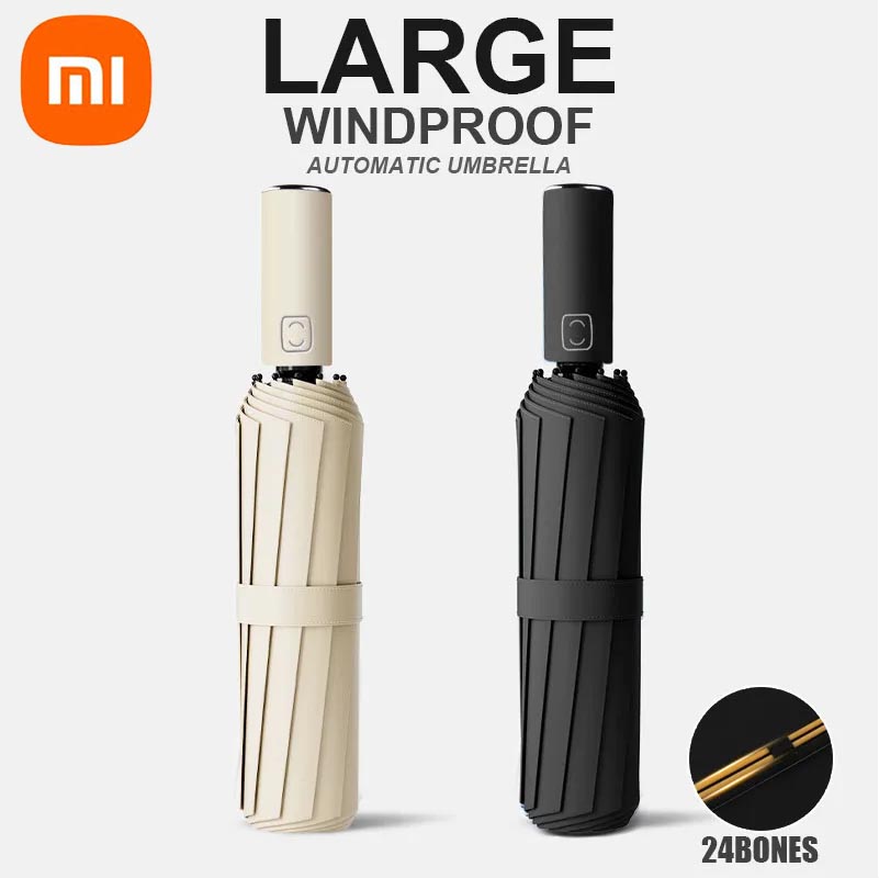 Xiaomi 대형 24 뼈 솔리드 컬러 자동 우산 라이트 접이식 야외 양산 UV 보호 2025