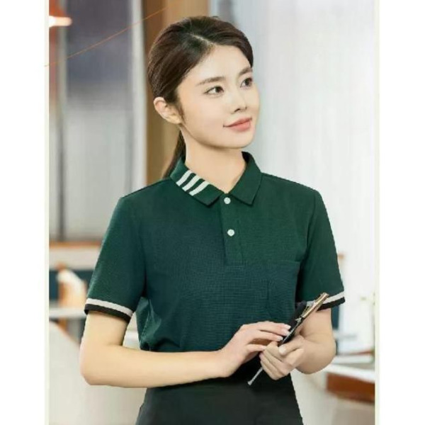 카페유니폼 반팔 카라 와플면 커피숍 티셔츠 유니폼