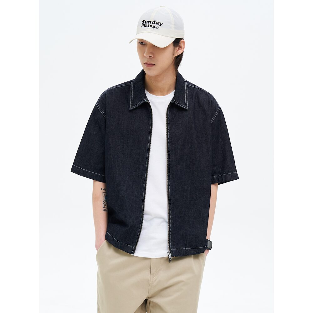 에잇세컨즈 에잇세컨즈 집업 반소매 데님 셔츠 425465LP7R
