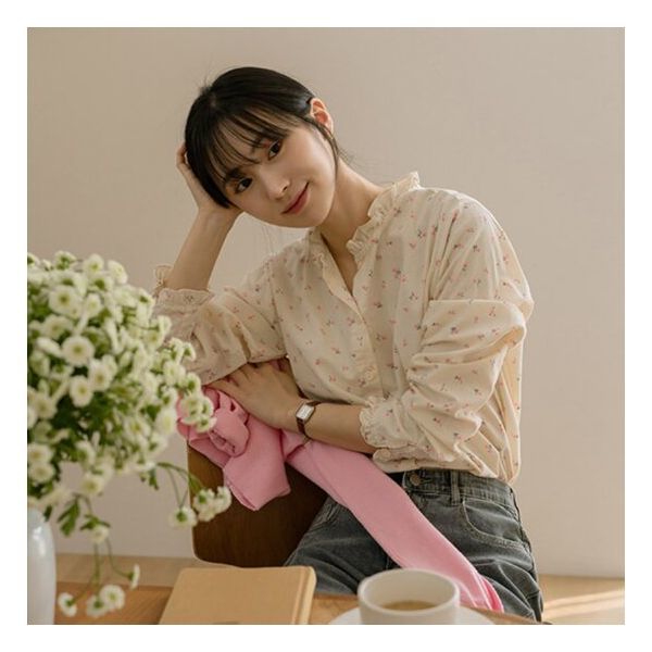 저스트원 플라워나염 프릴셔츠 266702