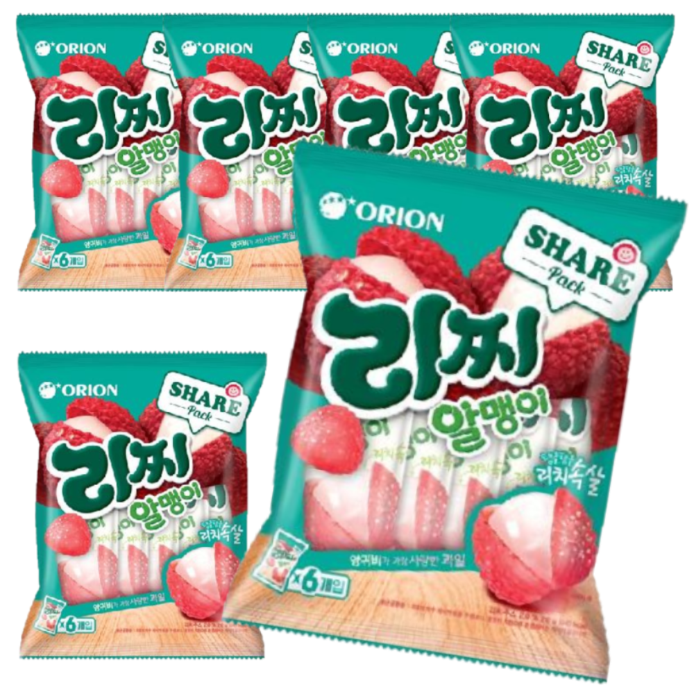 오리온 오리온 오리온 리찌알맹이 젤리 216g 36g x 6봉입 리치 마이구미 6개
