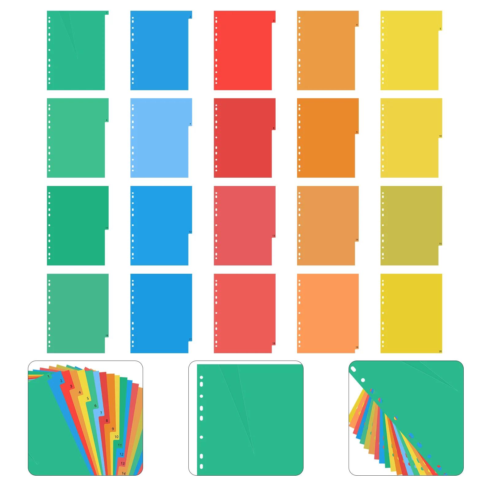 페이지 컬러 플라스틱 분류 색인 삽입 바인더 탭 분배기 플러그 1 Assorted Color