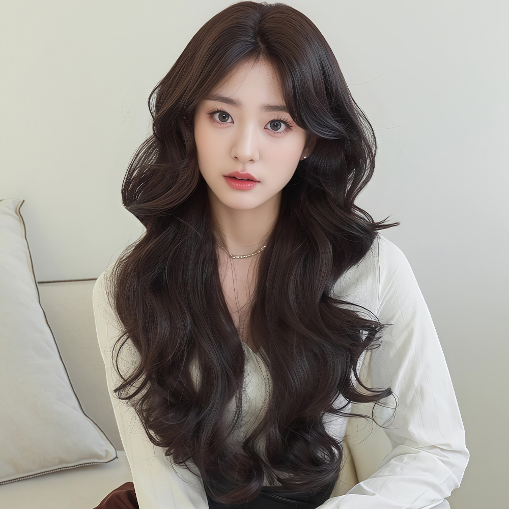 키라비 가발 여성 수제 통가발 긴머리 웨이브 1개 수제통가발 샛별블랙 SZ2115 SZ-2115