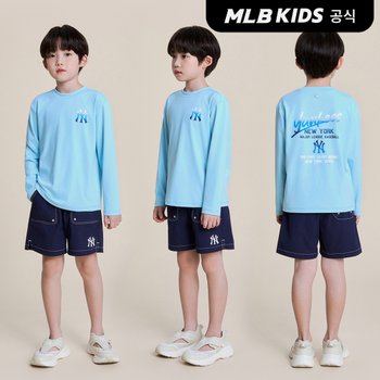 MLB키즈 베이직 티셔츠형 래쉬가드 세트 NY L SKY 7ASWB2253-50SBL