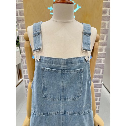 레코브 숏 데님 멜빵 팬츠 LC41E7DM002X
