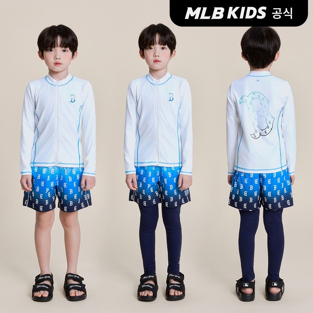 MLB키즈 모노그램 3PCS 래쉬가드 세트 BOS 7ASWM3153-43WHS
