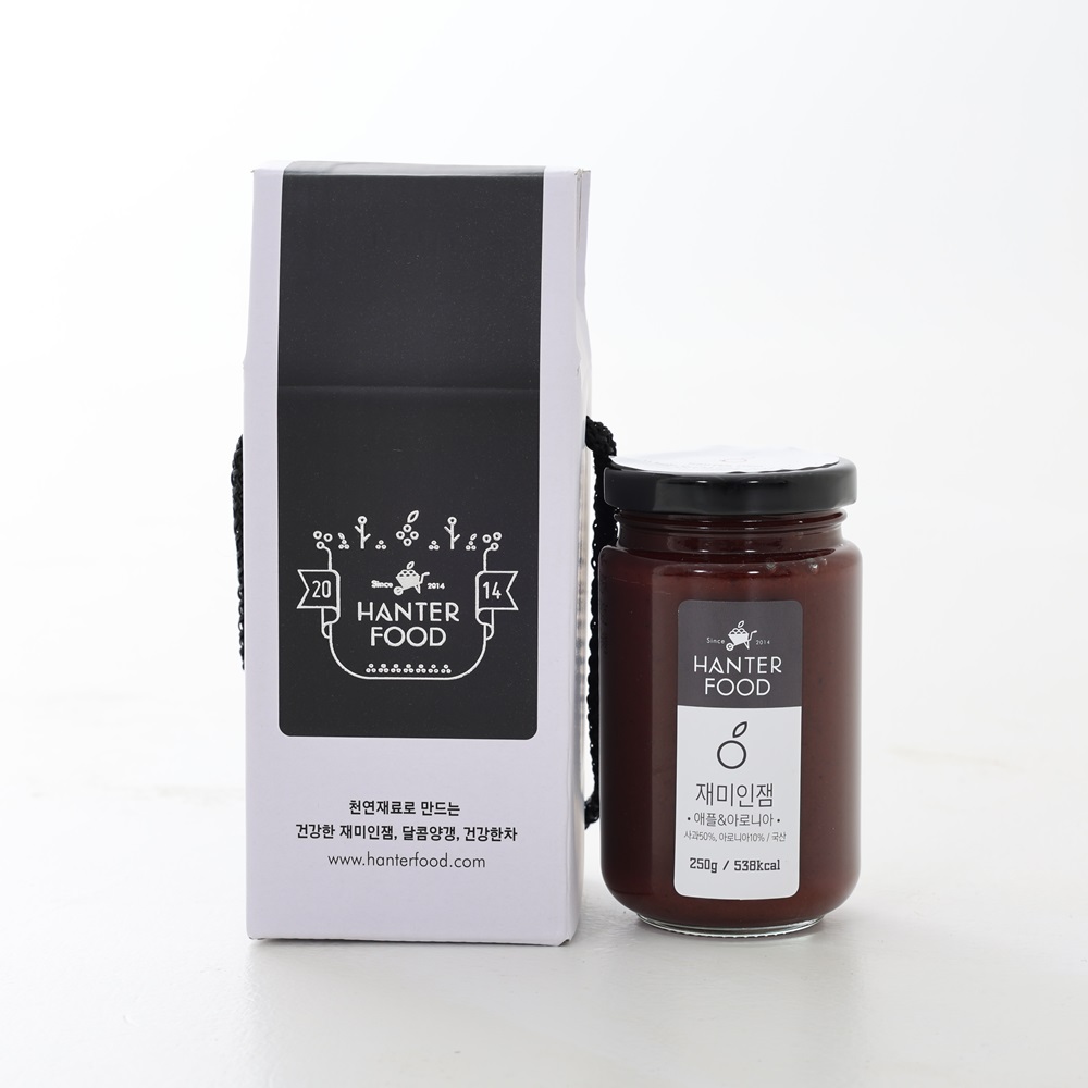 무설탕 수제 애플아로니아베리잼 250g 병과일잼 빵잼 맛있는과일잼 병과일쨈 병잼 쨈선물 토스트쨈 미니쨈