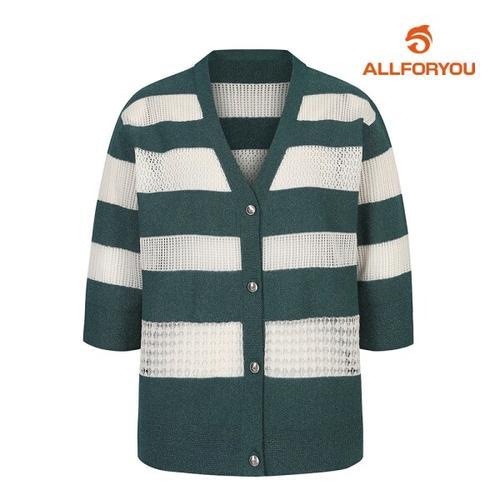 올포유 스트라이프 브이넥 니트 가디건 ALSCM4251-804