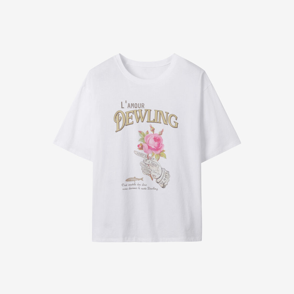 듀엘 듀엘 DEWLing 라모르 박시 티셔츠 WH D252MSM107