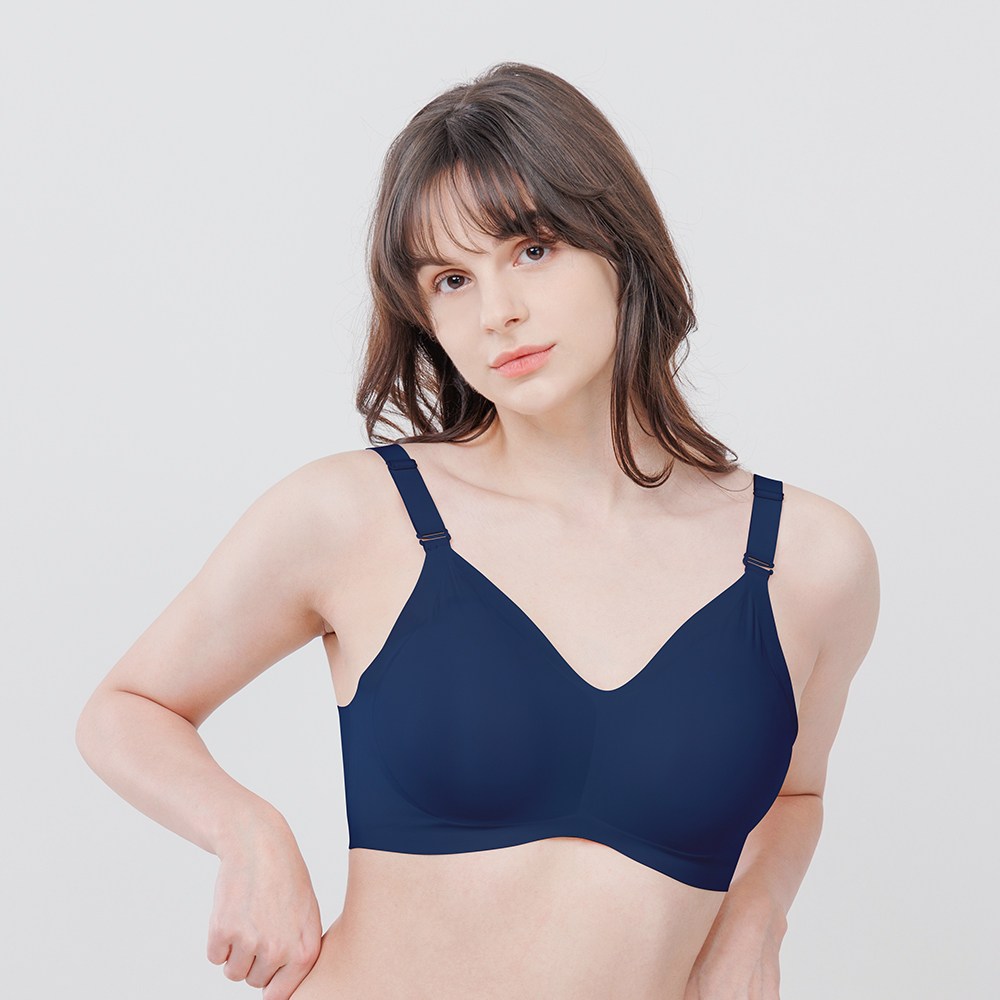 아나콘다 아나콘다이너웨어 더핏브라 브라2 팬티2 SET 노와이어 심리스브라 새가슴 처진가슴 볼륨업 브라렛 무봉제브라 미스코리아블루 S S... 