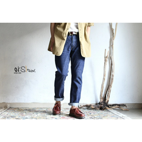 오어슬로우 orSlow 남성용 아이비 핏 107 jeans 데님 팬츠 one wash 13 7온스