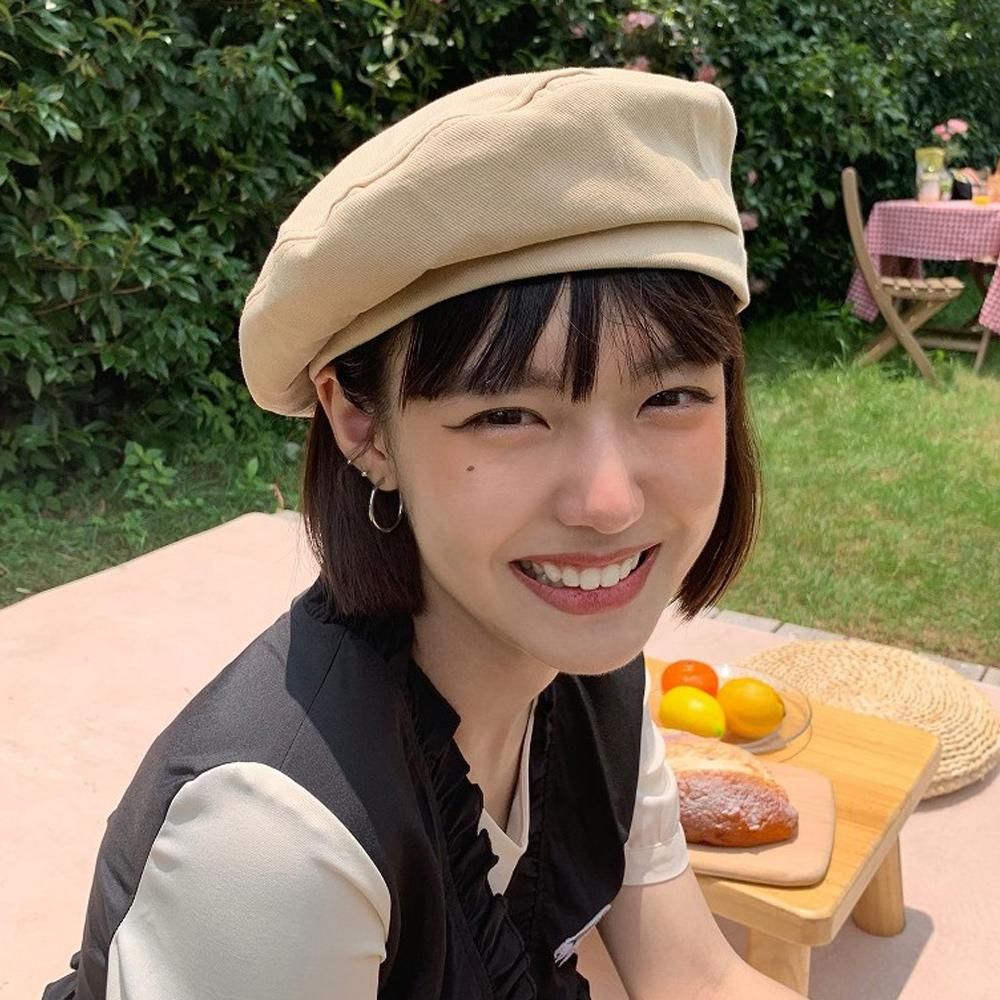 면 화가베레모 가을베레모 베이직베패션 코디 W3 데일리 캐주얼 봄 여자 모자 카페 여행 빵집
