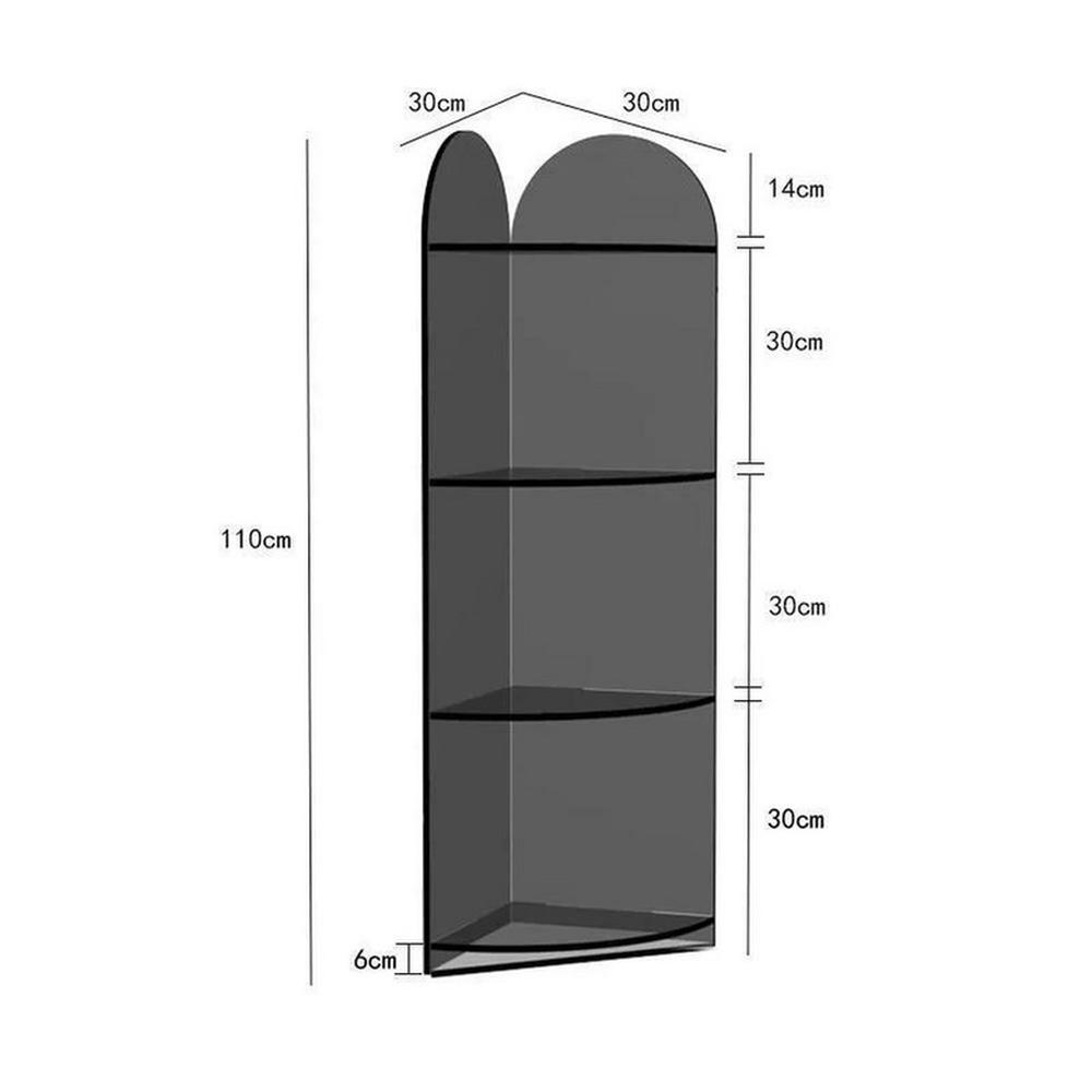 바닥부터 천장까지 욕실 선반 다층 코너 캐비닛 방수 로커 아크릴 주방 삼각대 1개 8 gray-8mm 4 layer