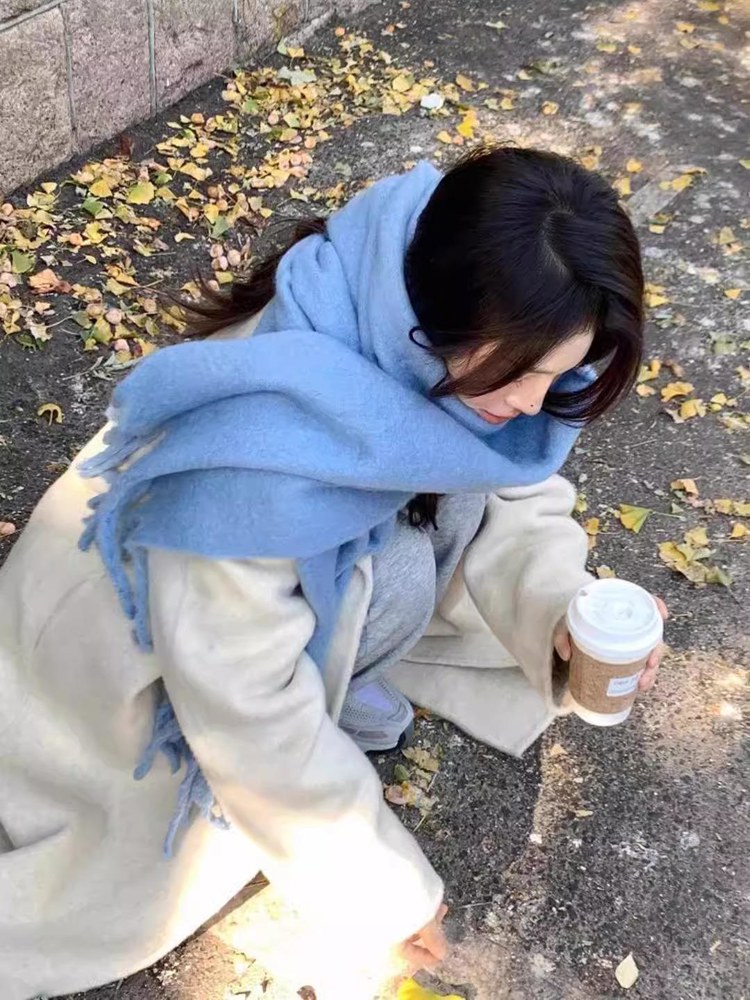 OA 기본 프린지 목도리 그린 머플러