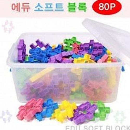 쿠쿠토이즈 유아완구 에듀소프트블럭80P