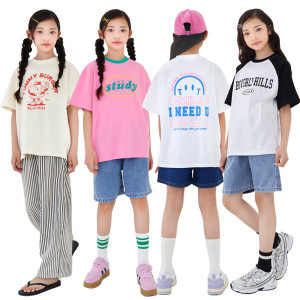 아임제이 여름신상 주니어의류 데일리 캐주얼룩 반팔티 초등학생옷