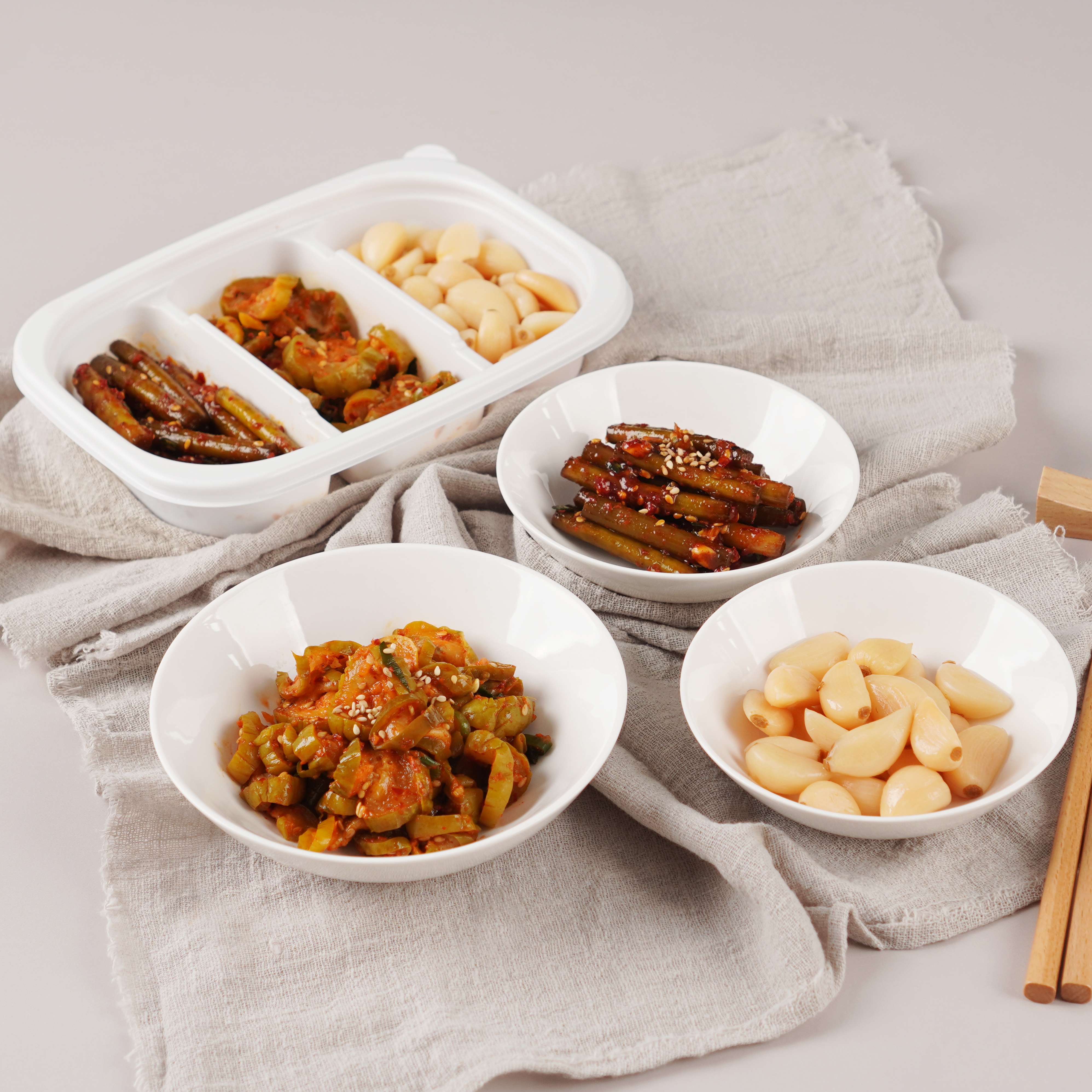 송도즉석반찬 직장인 도시락반찬 간편 밑반찬 3구 세트 4종 맛깔세트 1개