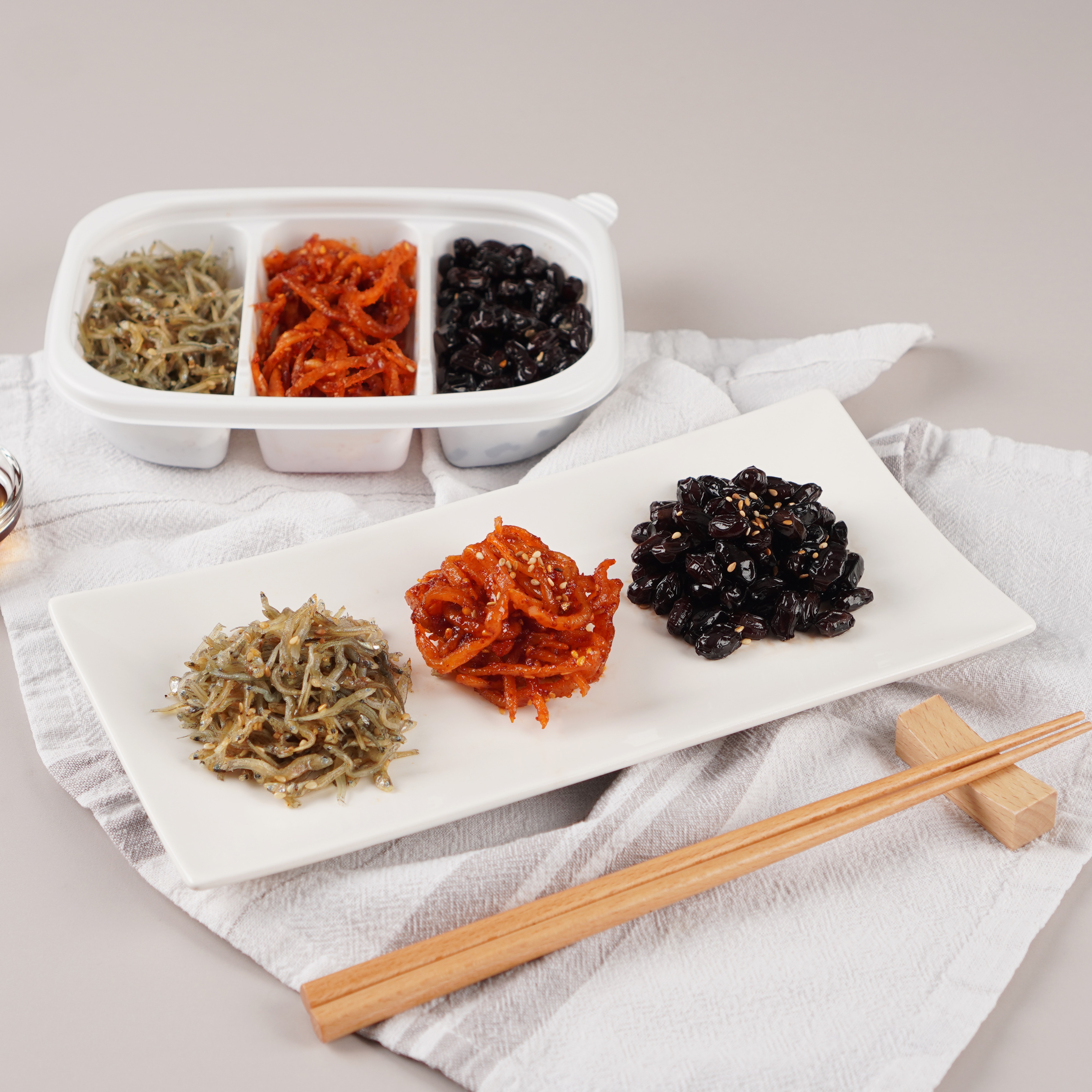 송도즉석반찬 직장인 도시락반찬 간편 밑반찬 3구 세트 4종 맛깔세트 1개
