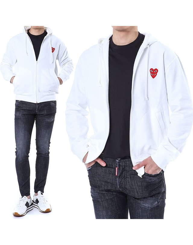 꼼데가르송 더블레드하트와펜 코튼 포켓 후드 집업 AZ T294 051 2