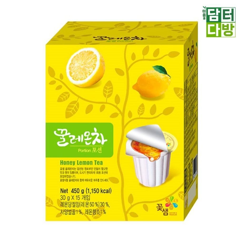 꽃샘 꿀레몬차 포션 15입 유자차 레몬차 꿀생강차 한라봉차 감귤차 전통차 담터꿀생강차
