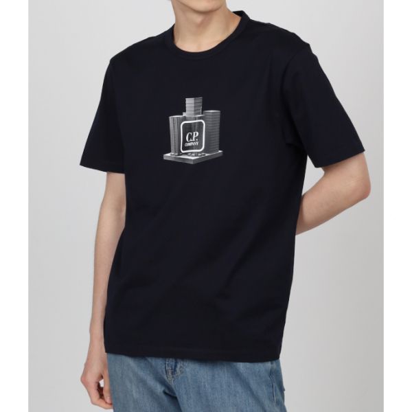CP컴퍼니 CP COMPANY Metropolis Series Mercerized Jersey Graphic Logo T-Shirt 14CMTS203A 006370W 88