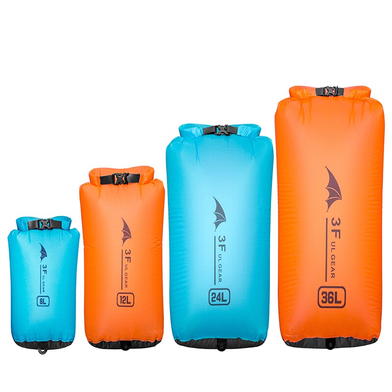 3F UL GEAR 접이식 6L 12L 24L 36L 표류 방수 가방 스포츠 플로팅 보관 가방 여행 장비 30D 12L 녹색 하나 1개