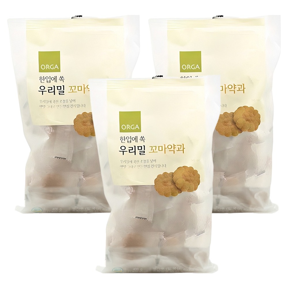 올가홀푸드 올가홀푸드 한입에 쏙 우리밀 꼬마약과 400g 3개