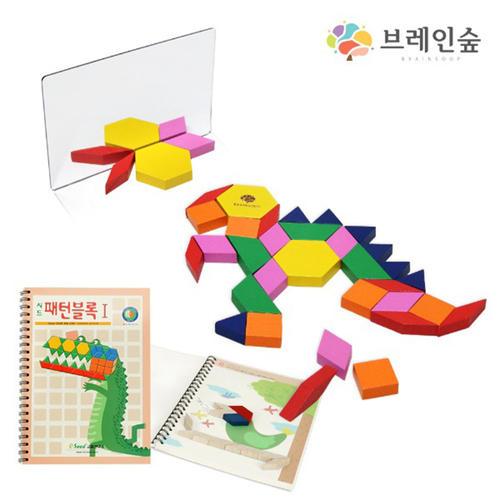 브레인숲 패턴블럭 124 1단계 초등학생 유치원 어린이집 놀이수업교구 장난감 완구
