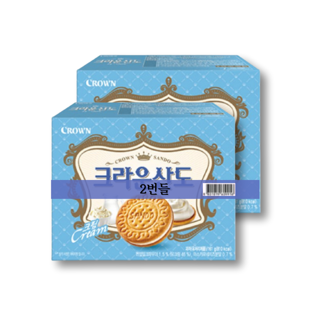 크라운제과 크라운 크라운산도 크림 대용량 323gx2개 646g 6세트
