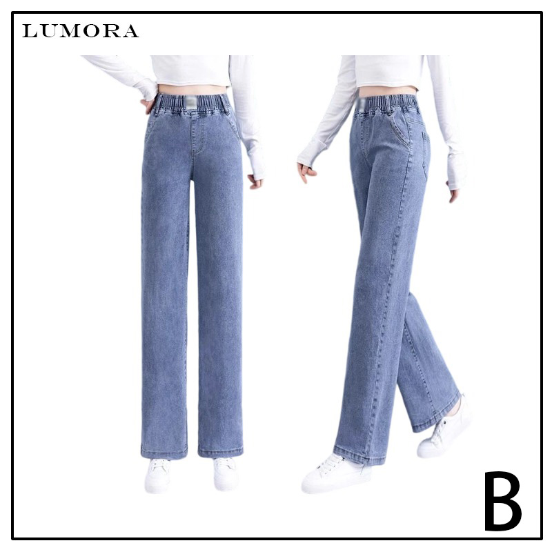 LUMORA 봄 와이드 팬츠 여자 청바지 캐주얼 스타일 팬츠 E 27 A014S