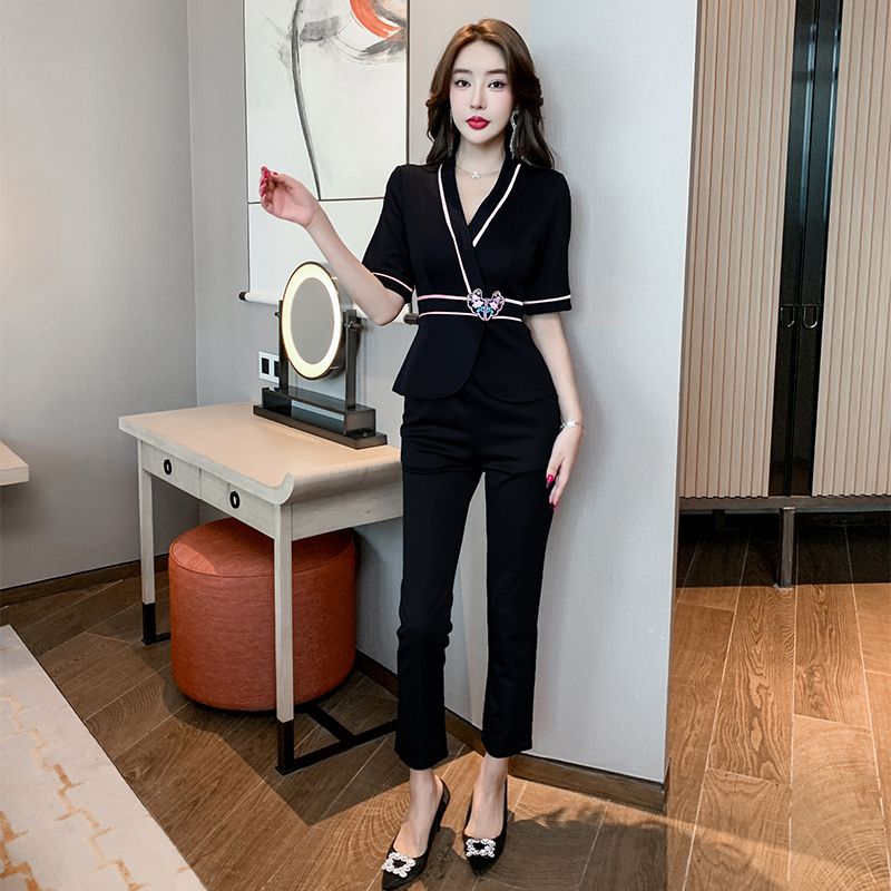 관리사 피부 미용 안내 데스크 유니폼 프론트 물리치료 스파 실장 유니폼 상의팬츠세트