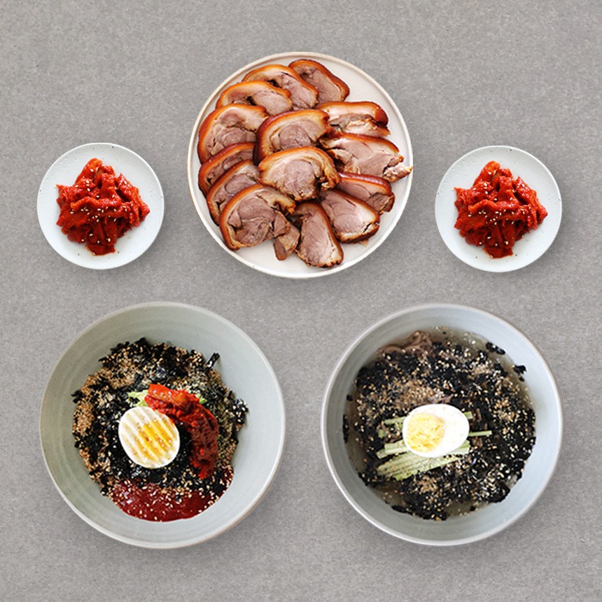 동해막국수 40년 강릉맛집 순살족발 막국수 한상차림 족발1 비빔막국수1 물막국수1 명태식해2 1 05kg 2세트