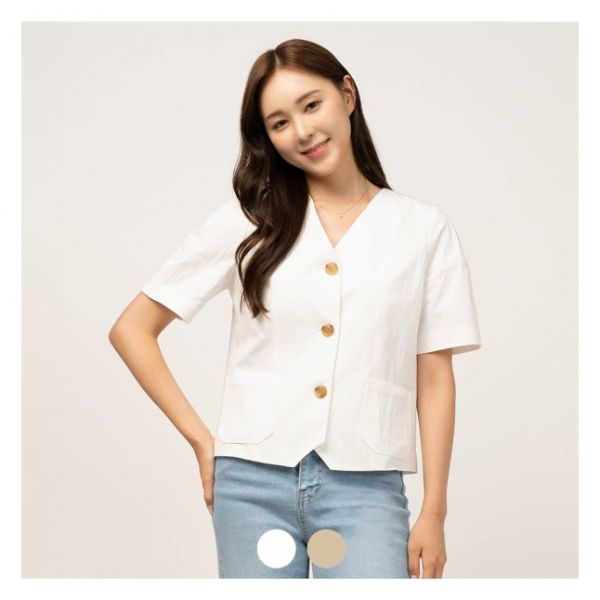예쎄 V넥 볼륨소매 자켓 YV06JK04M