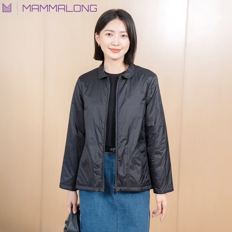 맘마롱 엄마옷 고급 봄 가을 카라넥 면 아우터 자켓