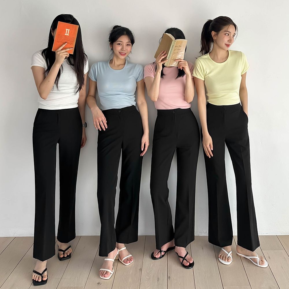 다온샵 전국민템 4버전 치즈 슬랙스 숏 롱 일자 부츠컷 허리밴딩 슬랙스맛집