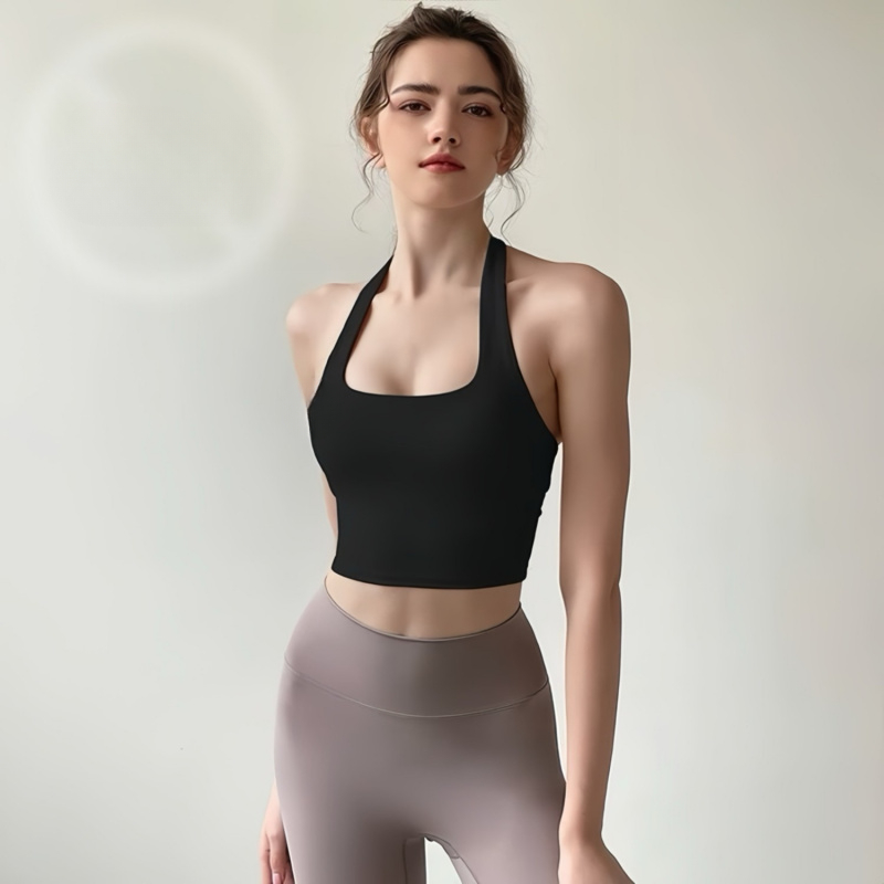 COSYEVNO 홀터넥 스포츠브라 백리스 볼륨 피트니스 브라 M