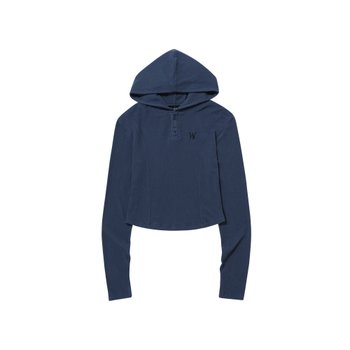 우알롱 기모 Slim soft warmer hood T-shirt -